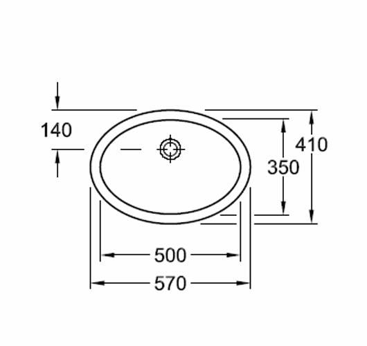 Villeroy & Boch Evana 50 håndvask t/underlimning - Med overløb Villeroy & Boch Evana 50 håndvask t/underlimning - Med overløb