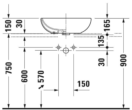 Duravit Foster 50 fritstående bowlevask - Uden hanehul Duravit Foster 50 fritstående bowlevask - Uden hanehul