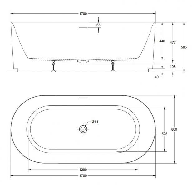 Kriss Queen fritstående badekar - Mat hvid Kriss Queen fritstående badekar - Mat hvid