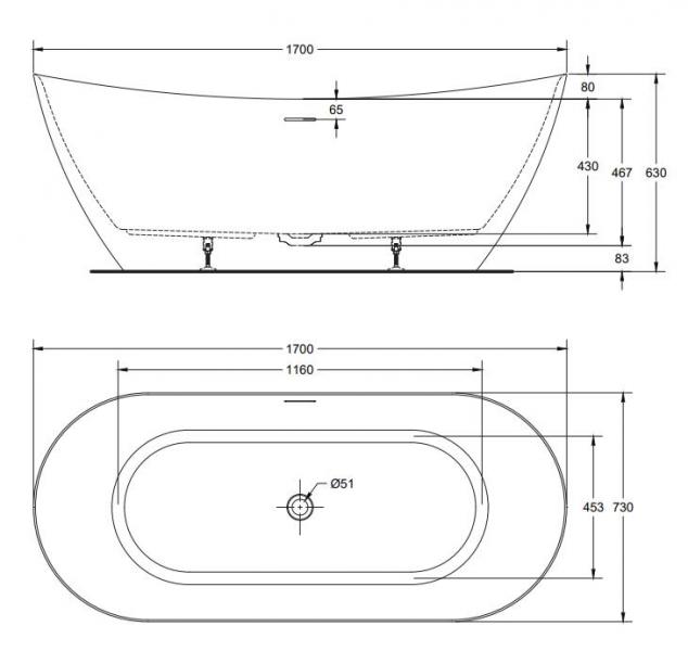 Kriss Noble fritstående badekar - Mat hvid Kriss Noble fritstående badekar - Mat hvid