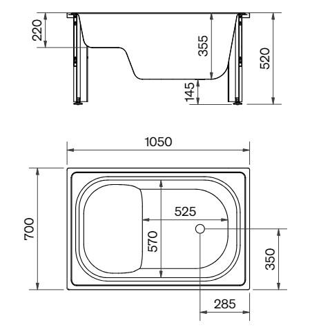 Svedbergs siddebadekar inkl. panel Svedbergs siddebadekar inkl. panel