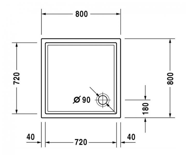 Duravit Starck Slimline brusekar 80x80cm Duravit Starck Slimline brusekar 80x80cm