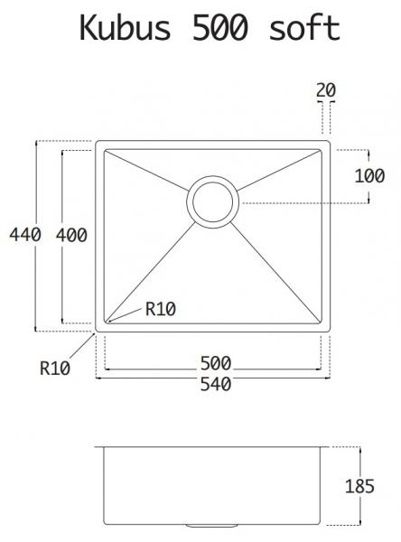 Lavabo Kubus 500 Soft køkkenvask - Kobber Lavabo Kubus 500 Soft køkkenvask - Kobber