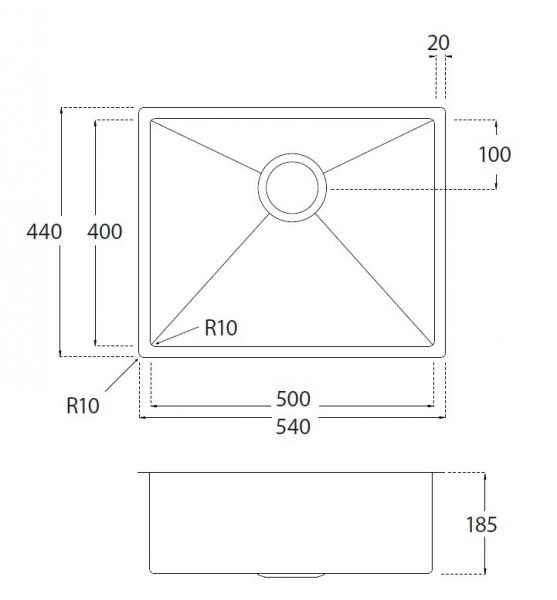 Lavabo Kubus 500 Soft køkkenvask - Shadow Lavabo Kubus 500 Soft køkkenvask - Shadow