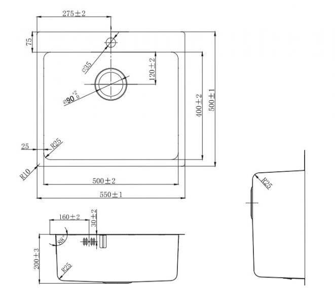 Lavabo LA 550 køkkenvask - Gunmetal PVD Lavabo LA 550 køkkenvask - Gunmetal PVD