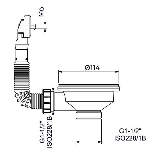 Lavabo Basic S2 bundventilsæt m/overløb - Rustfrit stål