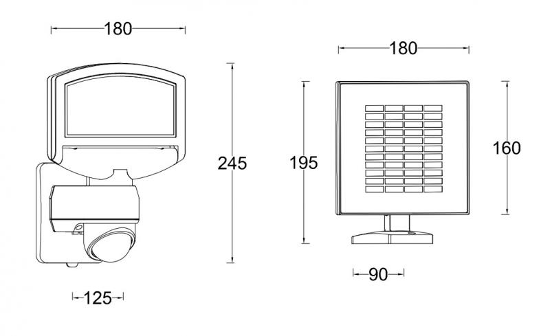 Lutec Solar Sunshine udendørslampe m/PIR-sensor og solceller - Grå