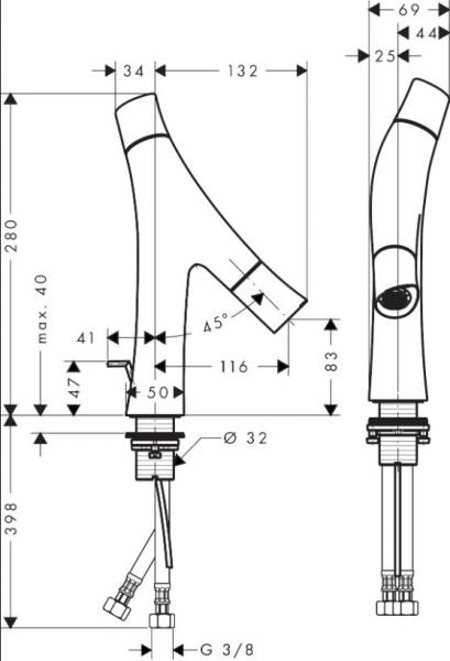 AXOR Starck Organic håndvaskarmatur u/bundventil AXOR Starck Organic håndvaskarmatur u/bundventil