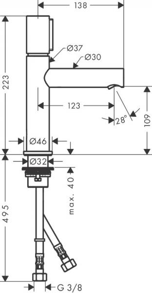 AXOR Uno Select 110 håndvaskarmatur - Krom AXOR Uno Select 110 håndvaskarmatur - Krom
