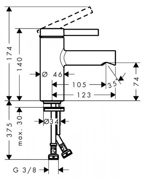 hansgrohe Zesis S håndvaskarmatur 70 CoolStart m/push-open bundventil - Krom