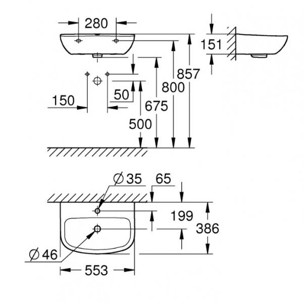 Grohe Essence & Bau håndvaskpakke - Børstet Cool Sunrise