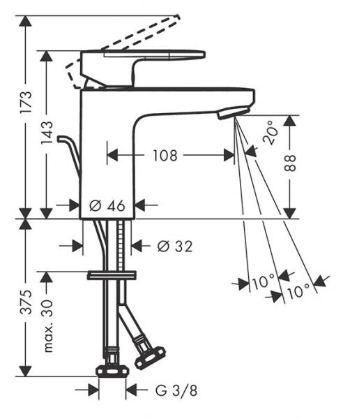 hansgrohe Vernis Blend 100 håndvaskarmatur m/CoolStart - Mat sort