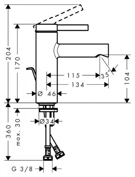hansgrohe Zesis S håndvaskarmatur 100 CoolStart m/løft-op bundventil - Krom