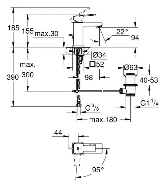 Grohe Sail Cube håndvaskarmatur - Krom Grohe Sail Cube håndvaskarmatur - Krom