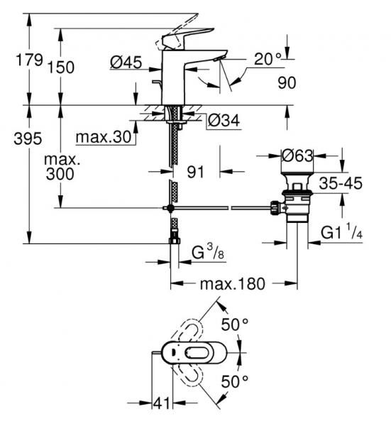 Grohe BauLoop S håndvaskarmatur - Krom Grohe BauLoop S håndvaskarmatur - Krom