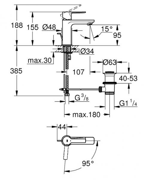 Grohe Lineare New XS håndvaskarmatur m/koldstart - Krom Grohe Lineare New XS håndvaskarmatur m/koldstart - Krom