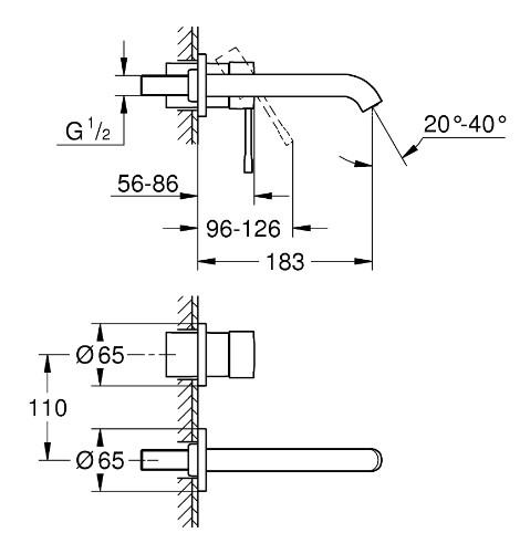 Grohe Essence New armatur til indbygning i væg - Poleret cool sunrise