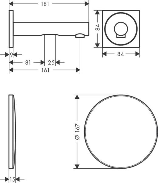 AXOR Uno elektronisk håndvaskarmatur til indbygning, 160 mm - Krom AXOR Uno elektronisk håndvaskarmatur til indbygning, 160 mm - Krom