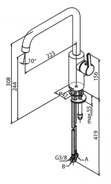 Damixa Silhouet køkkenarmatur - Børstet grafitgrå Damixa Silhouet køkkenarmatur - Børstet grafitgrå