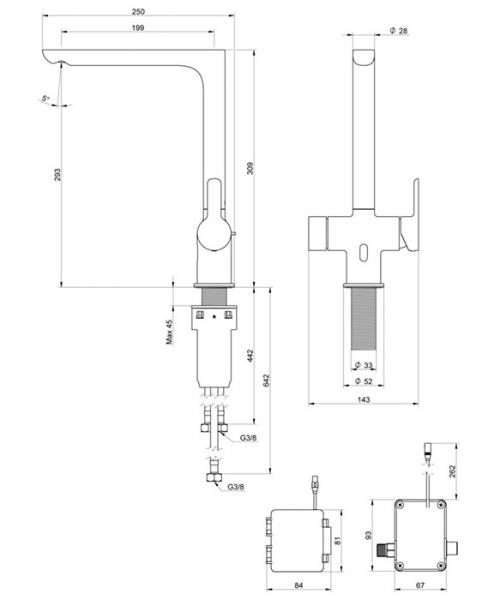 Gustavsberg Estetic Duo køkkenarmatur m/sensor og Koldstart - Krom