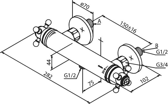 Damixa Tradition termostatbatteri - Krom Damixa Tradition termostatbatteri - Krom
