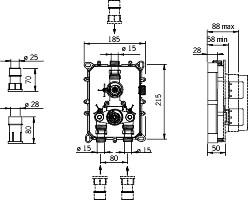 Oras Indbygningsmodul til termostatbatteri Oras Indbygningsmodul til termostatbatteri