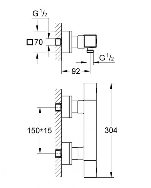 Grohe Grohtherm Cube brusetermostat Grohe Grohtherm Cube brusetermostat