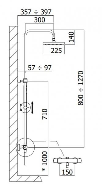 Lavabo Argo komplet brusesæt - Mat sort Lavabo Argo komplet brusesæt - Mat sort