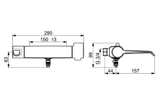 Oras Clinica Safety+ håndvaskarmatur Oras Clinica Safety+ håndvaskarmatur
