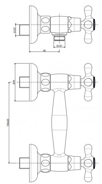 Lavabo Retro 2-grebs brusearmatur - Krom Lavabo Retro 2-grebs brusearmatur - Krom