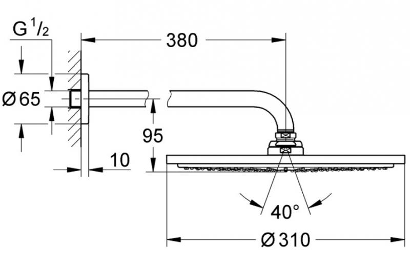 Grohe Rainshower Cosmopolitan 310 hovedbruser - Krom Grohe Rainshower Cosmopolitan 310 hovedbruser - Krom