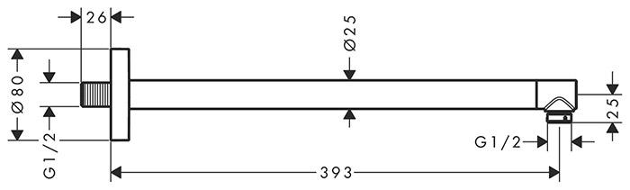 hansgrohe bruserbøjning 39 cm - Mat sort