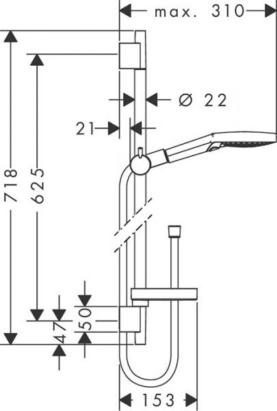Hansgrohe Raindance Select S 120 brusesæt - 3 Spray/krom/hvid