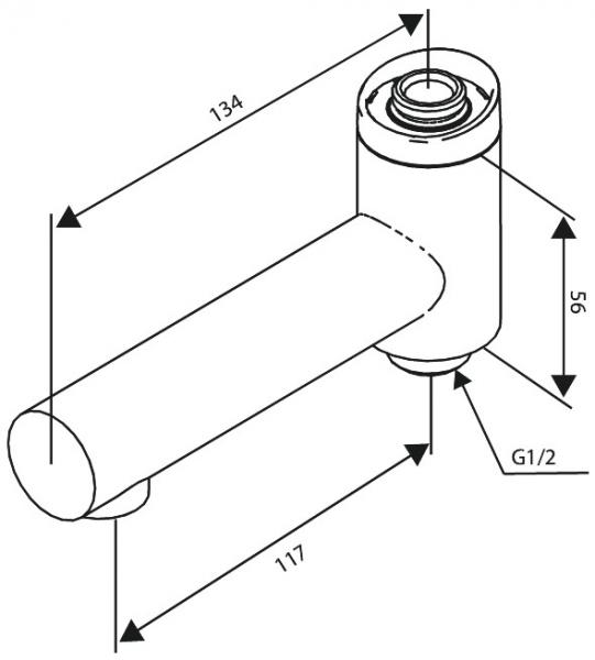 Damixa Iris svingtud til termostat m/omskifter - Børstet kobber