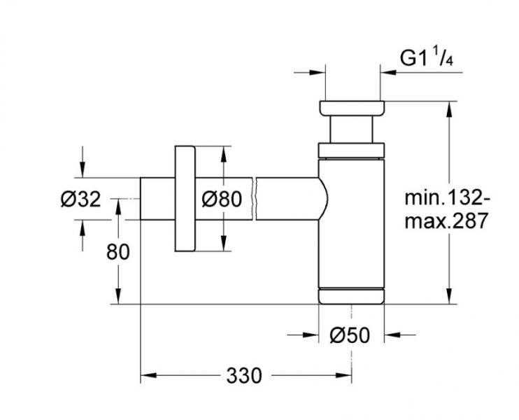 Grohe Vandlås håndvask 1 1/4" - Supersteel