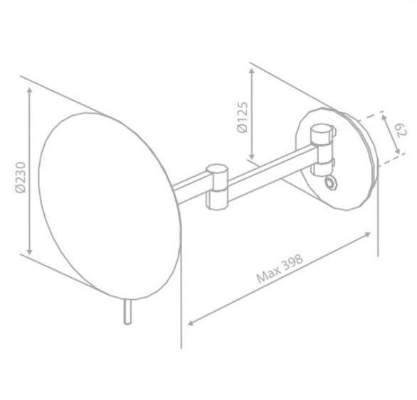 Damixa Zen make-up spejl m/lys og 5x forstørrelse - Krom Damixa Zen make-up spejl m/lys og 5x forstørrelse - Krom