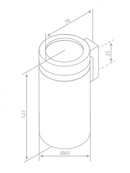 Damixa Zen tandkrus t/bord eller væg - Børstet grafitgrå