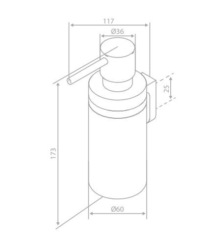 Damixa Zen sæbedispenser t/væg eller bord - Børstet kobber