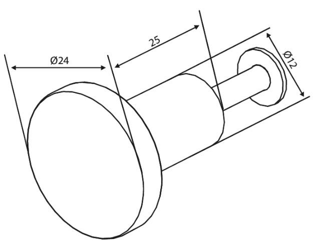 Damixa Zen møbelknop Ø24 mm - Børstet messing