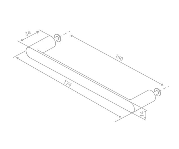 Damixa Zen møbelgreb CC 160 mm - Krom