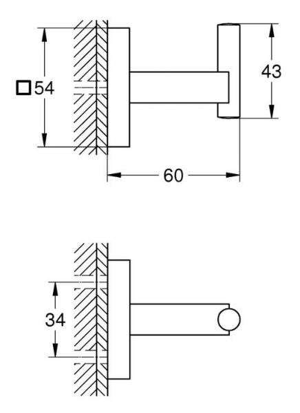 Grohe Start Cube håndklædekrog - Steel Grohe Start Cube håndklædekrog - Steel