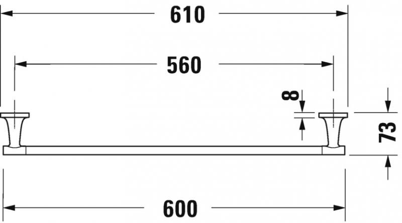 Duravit Starck T håndklædestang - 61 cm - Krom Duravit Starck T håndklædestang - 61 cm - Krom