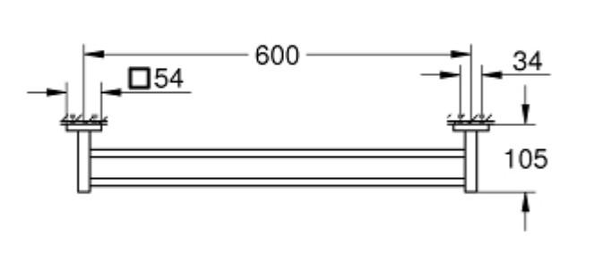 Grohe Start Cube dobbelt håndklædestang - 600 mm - Krom Grohe Start Cube dobbelt håndklædestang - 600 mm - Krom