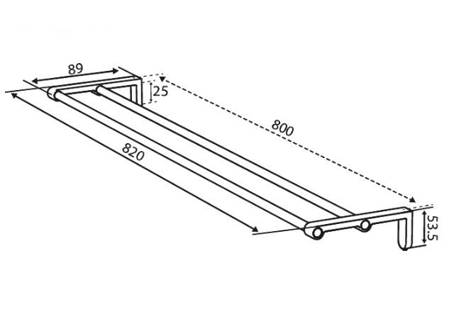 Damixa Zen dobbelt håndklædestang 800 mm - Børstet kobber