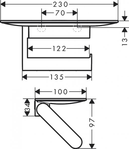 Hansgrohe WallStoris toiletpapirholder m/hylde - Mat hvid Hansgrohe WallStoris toiletpapirholder m/hylde - Mat hvid