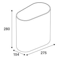 Pressalit Style væghængt toiletspand - Krom/hvid Pressalit Style væghængt toiletspand - Krom/hvid