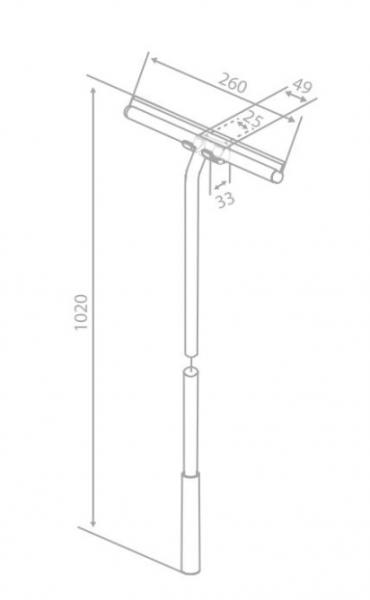 Damixa Zen lang bruseskraber m/holder - Børstet messing
