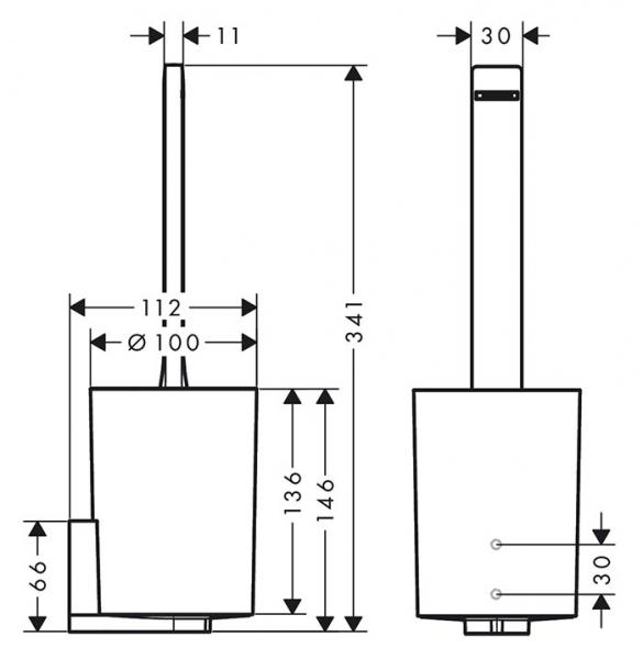Hansgrohe WallStoris toiletbørste t/væg - Mat sort