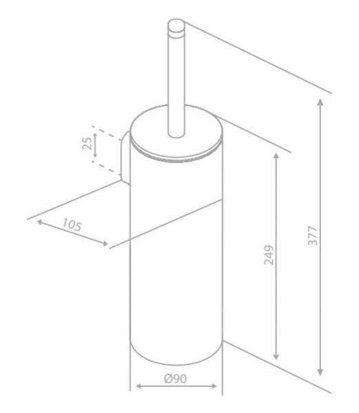 Damixa Zen toiletbørste t/gulv eller væg - Børstet kobber
