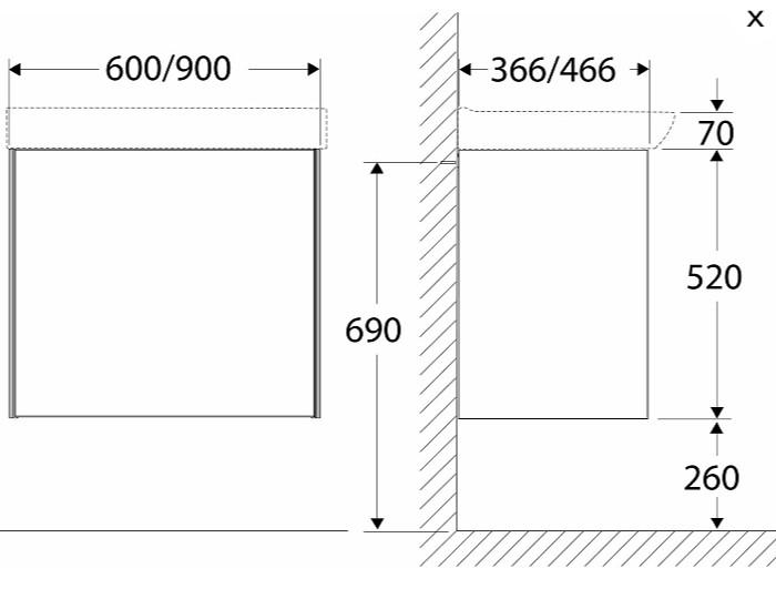 Ifö Spira 60 møbelpakke m/2 skuffer - Hvid Ifö Spira 60 møbelpakke m/2 skuffer - Hvid